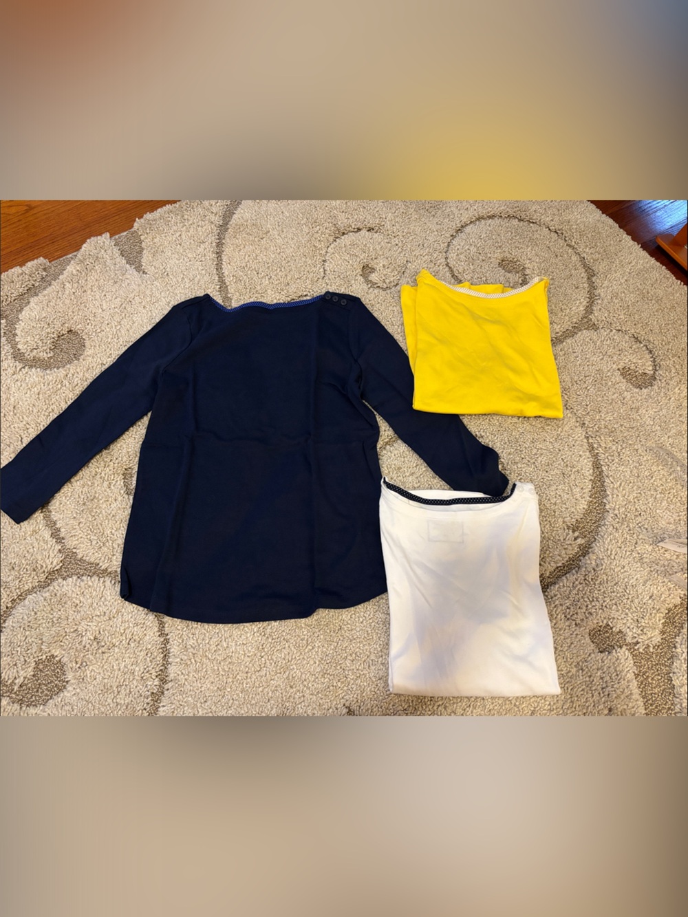 Charter Club Navy, Yellow & White Long Sleeve Tee Set